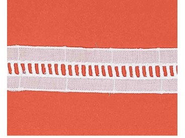 Wit katoen kant Ladderband 25mm breed