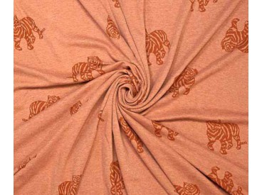 Knit co/pl jacquard tiger  Brown