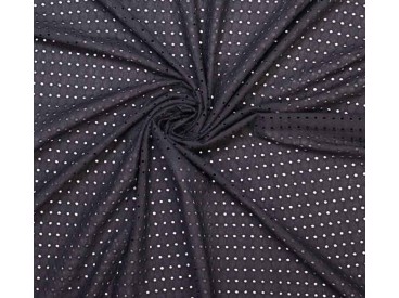 Woven cotton broderie  Black