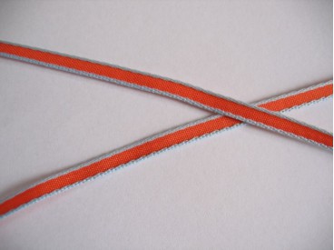 Sierband lichtblauw/oranje 5mm.   O-809