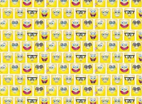 Spongebob  Emojis Een poplin/katoen met een  leuke Spongebob emojis print  100% katoen 1.50 mtr. br 120 Gr/M2