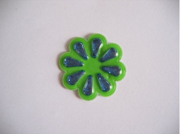Applicatie Groene plastic bloem