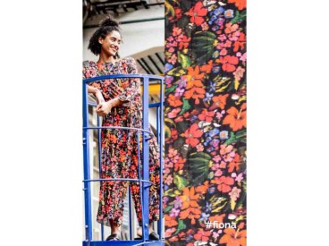 Woven pl crepe flower print Plissé