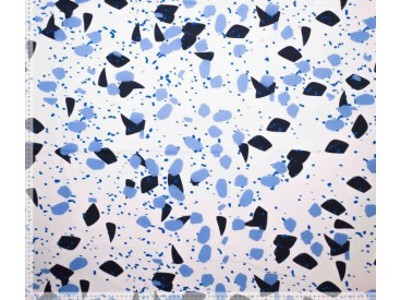 Woven vi crepe print monet Wit met vlokken print