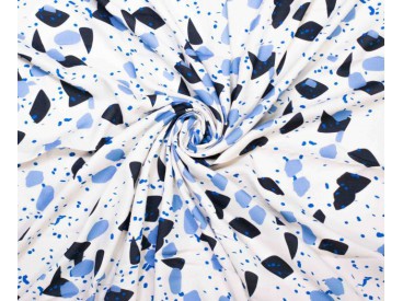 Woven vi crepe print monet Wit met vlokken print