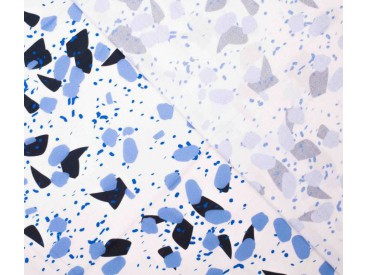 Woven vi crepe print monet Wit met vlokken print