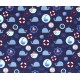 Maritiem  Donkerblauw met zeevaart print  15526-008N