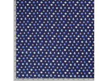 Maritiem  Wit met zeevaart print  15526-050N