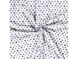 Maritiem  Witte poplin met bootjes 15527-050N