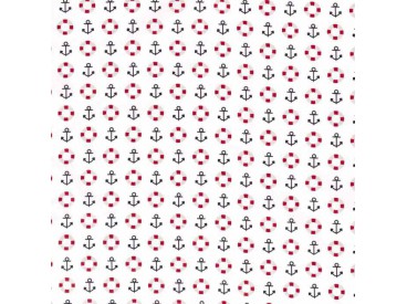 Maritiem  Wit met reddingsboei en anker  15528-050N