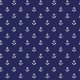 Maritiem  Donkerblauwe polplin met witte ankertjes 15529-008N