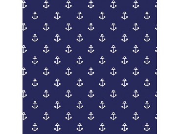 Maritiem  Donkerblauwe polplin met witte ankertjes 15529-008N