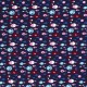 Maritiem  Donkerblauwe poplin met gekleurde visjes  15530-008N
