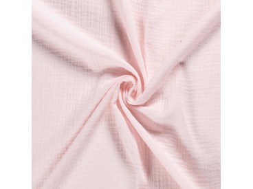 Mousseline  stof Effen  Zachtroze  03001-011N