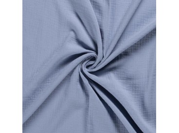 Mousseline  stof Effen Oudblauw  03001-003N