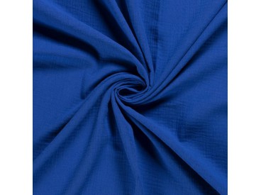 Mousseline  stof Effen Kobalt  03001-005N