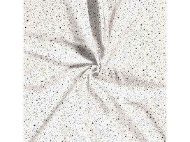 Mousseline stof met Stipjes  Gebroken Wit/Zwart  15512-051N