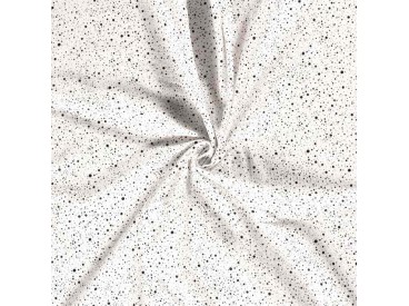 Mousseline stof met Stipjes  Gebroken Wit/Zwart  15512-051N