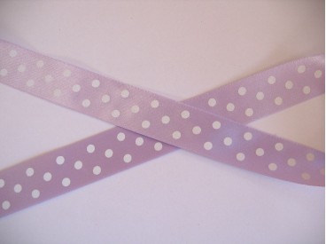 Satijnband Lila met stip 25mm