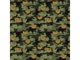 Legerprint Groen met geel V embleem  15801-027N