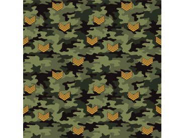 Legerprint Groen met geel V embleem  15801-027N