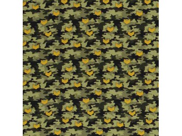 Legerprint Groen met geel V embleem  15801-027N