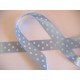 Satijnband Lichtblauw met stip 25mm