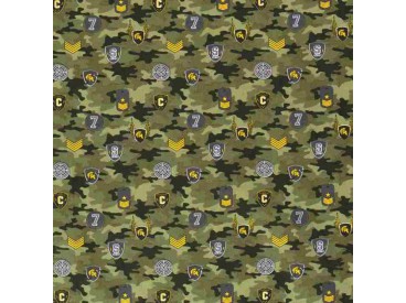 Legerprint  Groen met diverse emblemen  15797-027N