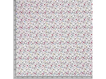 Poplin katoen Wit met witte eenhoorns  15811-050N