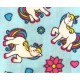Poplin katoen Blue met witte eenhoorns  15811-003N