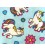 Poplin katoen Blue met witte eenhoorns  15811-003N