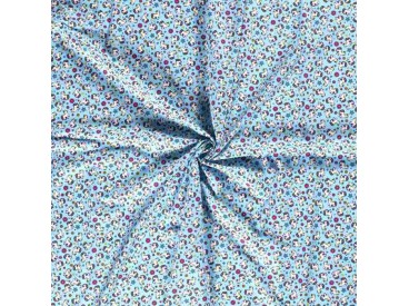 Poplin katoen Blue met witte eenhoorns  15811-003N