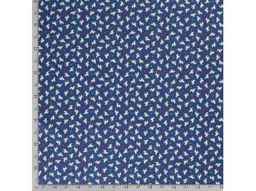 Poplin katoen Kobalt met witte eenhoorns  15811-008N