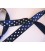 Satijnband Donkerblauw met stip 25mm