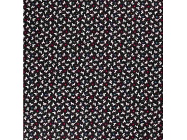 Poplin katoen Zwart met witte eenhoorns  15811-069N