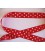 Satijnband Rood met stip 25mm