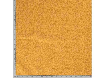 Mousseline  Okergeel met bruine mini takjes