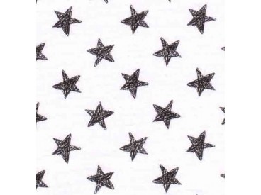 Mousseline  Wit met zwarte ster
