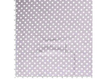 Mousseline  Lichtgrijs met witte ster