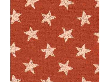 Mousseline  Brique met witte ster