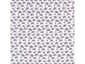 Mousseline Wit met zwarte regenboog