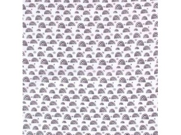 Mousseline Wit met zwarte regenboog