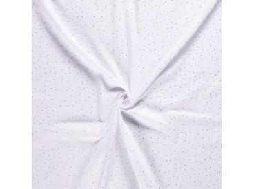 Mousseline  Wit met goud glitters