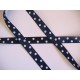 Satijnband Donkerblauw met stip 15mm