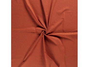 Mousseline stof Brique met goud glitters