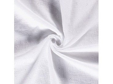 Mousseline broderie  Wit  15141-050