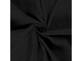 Mousseline broderie  Zwart  15141-069