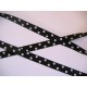 Satijnband Zwart met stip 15mm