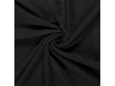 Badstof per meter Mooie kwaliteit zwarte badstof. Dubbel gelust 90%katoen/10%Pl. 1.42 mtr.br.