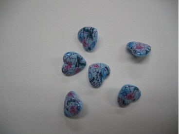 Hartjes knoop Lichtblauw met bloem hart201